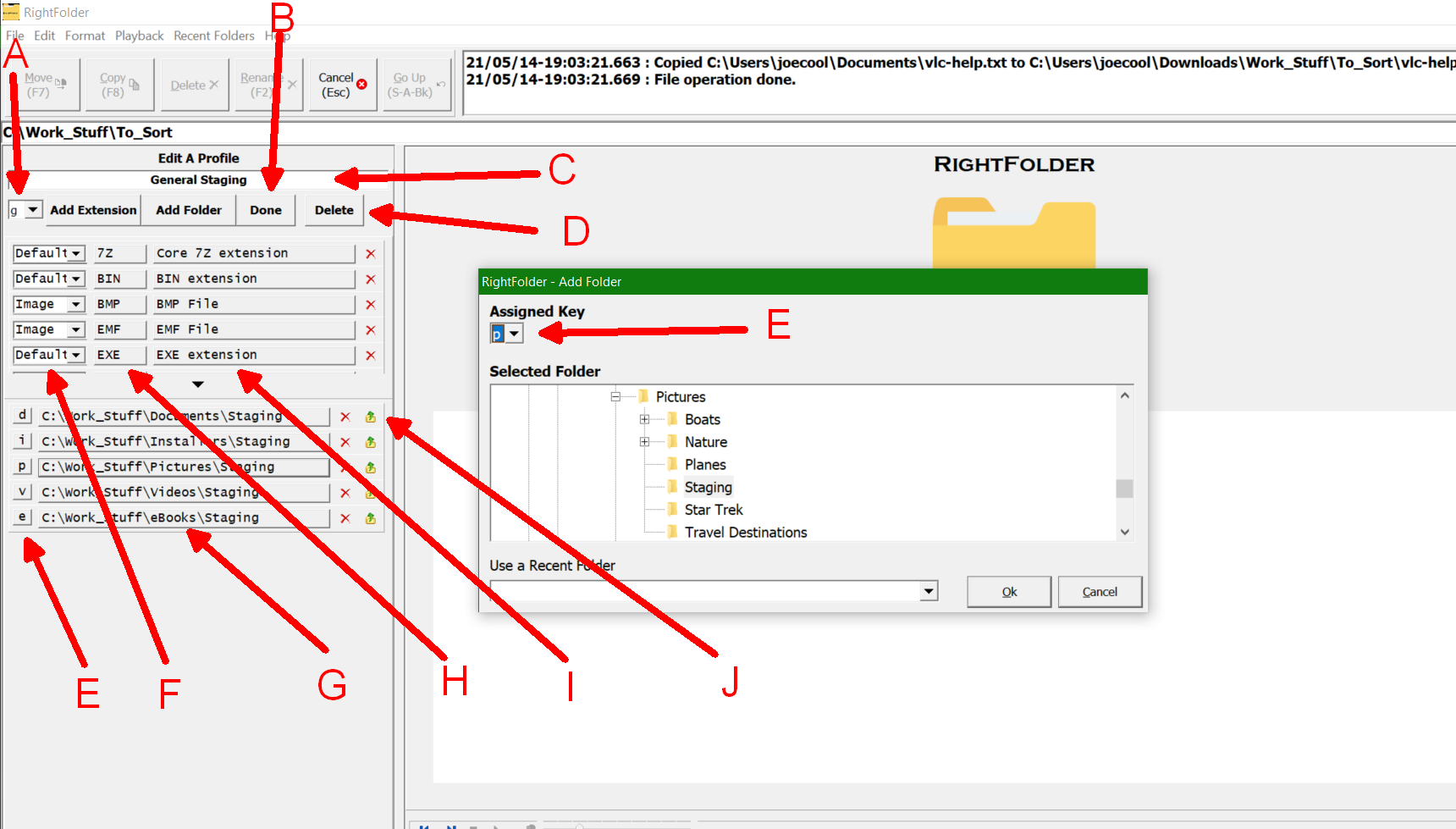 Profile Editor - Editing a Folder